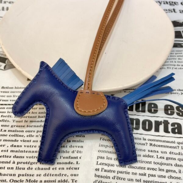 Full Handmade 187 Factory Rodeo Bag Charms Lambskin Deep Blue / Blue Azteque No.91