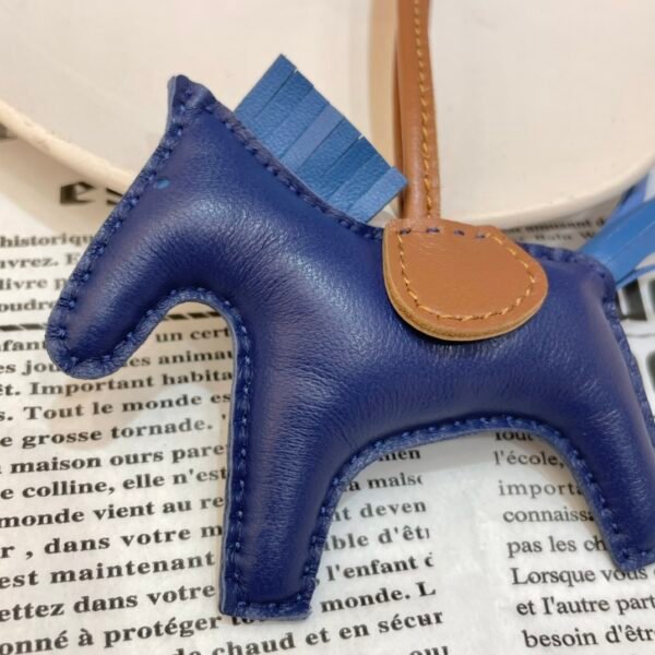 Full Handmade 187 Factory Rodeo Bag Charms Lambskin Deep Blue / Blue Azteque No.91