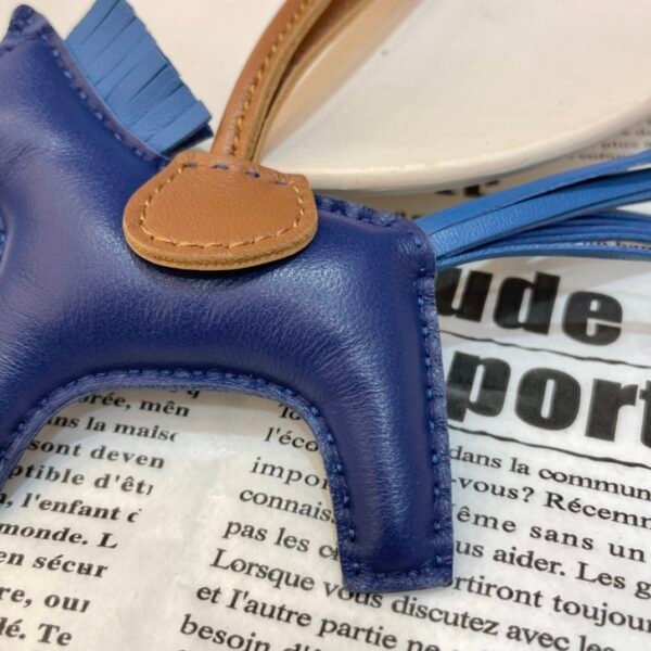 Full Handmade 187 Factory Rodeo Bag Charms Lambskin Deep Blue / Blue Azteque No.91