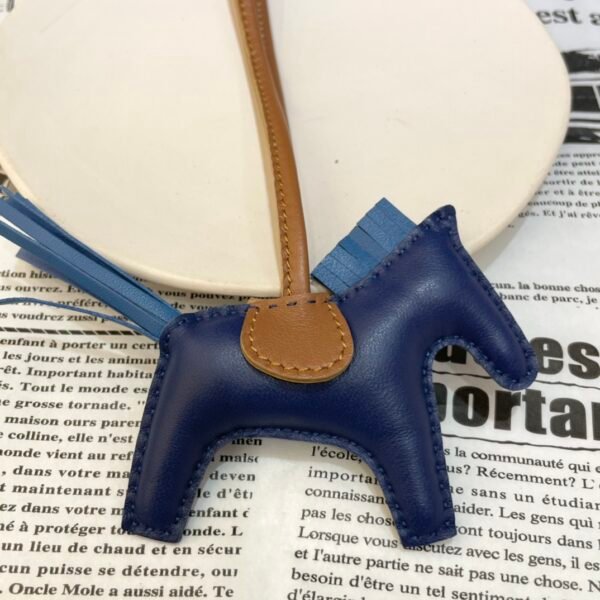 Full Handmade 187 Factory Rodeo Bag Charms Lambskin Deep Blue / Blue Azteque No.91