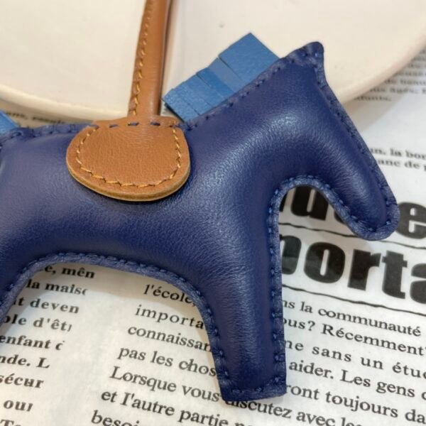 Full Handmade 187 Factory Rodeo Bag Charms Lambskin Deep Blue / Blue Azteque No.91