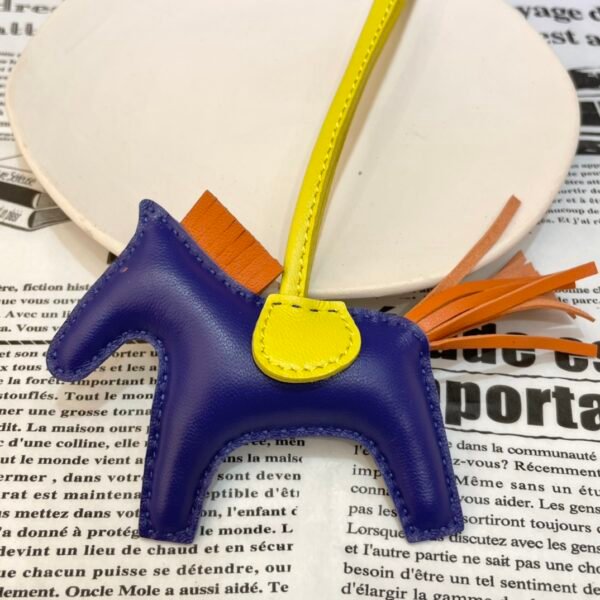 Russia Moscow 187 Factory No.88 Lambskin Blue Electric / Orange Rodeo Bag Charms