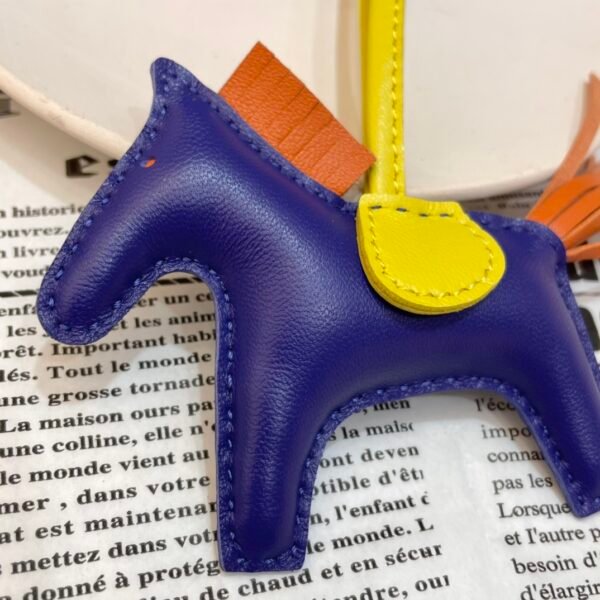 Russia Moscow 187 Factory No.88 Lambskin Blue Electric / Orange Rodeo Bag Charms