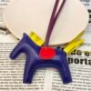 Hong Kong 187 Factory No.85 Lambskin Blue Electric / Lime B Rodeo Bag Charms