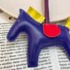 Hong Kong 187 Factory No.85 Lambskin Blue Electric / Lime B Rodeo Bag Charms