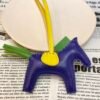 Australia Canberra 187 Factory Lambskin Blue Electric / Bambou Rodeo Bag Charms No.84