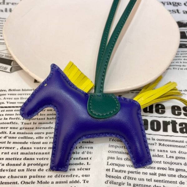 Full Handmade 187 Factory Rodeo Bag Charms Lambskin Blue Electric / Lime No.83