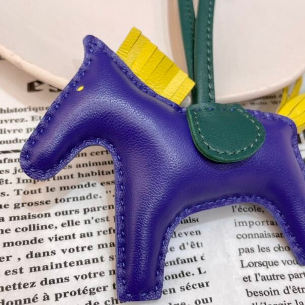 Full Handmade 187 Factory Rodeo Bag Charms Lambskin Blue Electric / Lime No.83