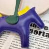 Full Handmade 187 Factory Rodeo Bag Charms Lambskin Blue Electric / Lime No.83