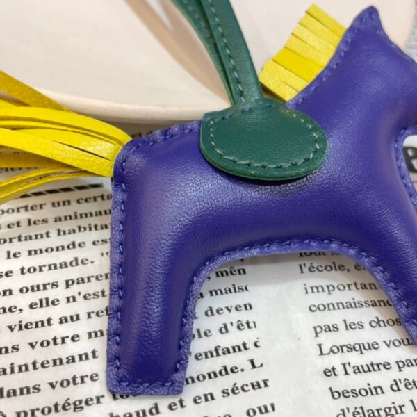 Full Handmade 187 Factory Rodeo Bag Charms Lambskin Blue Electric / Lime No.83