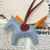 USA Los Angeles 187 Factory Rodeo Bag Charms Lambskin Blue Lin / Abricot No.81