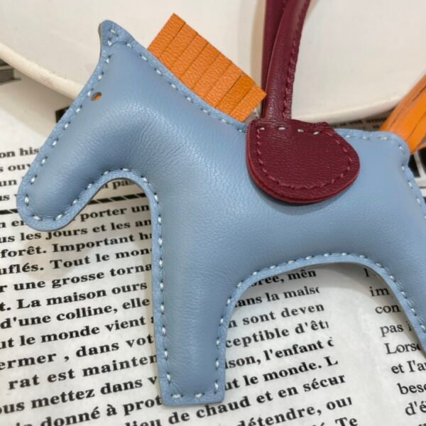 USA Los Angeles 187 Factory Rodeo Bag Charms Lambskin Blue Lin / Abricot No.81