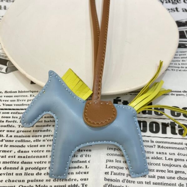 UK London 187 Factory Lambskin Rodeo Bag Charms No.80 Blue Lin / Lime
