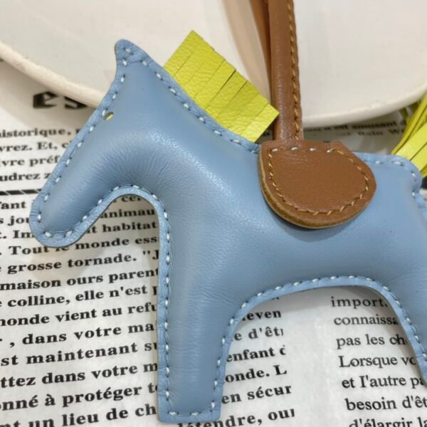 UK London 187 Factory Lambskin Rodeo Bag Charms No.80 Blue Lin / Lime