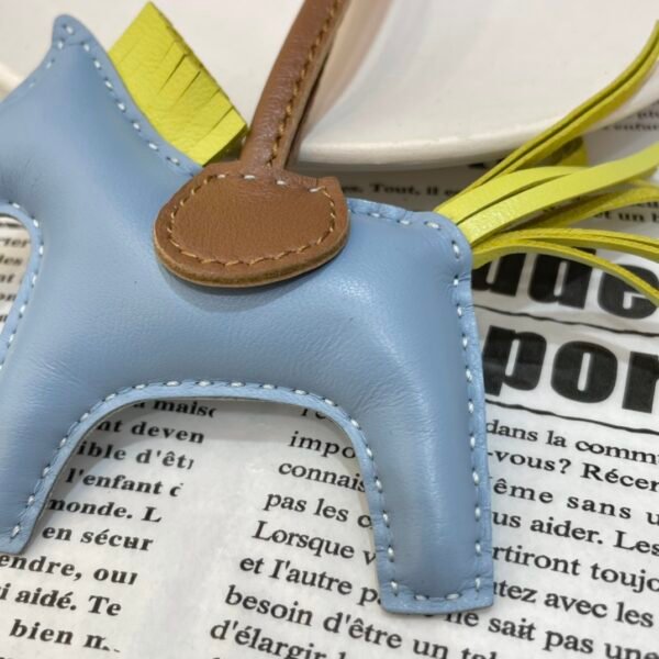 UK London 187 Factory Lambskin Rodeo Bag Charms No.80 Blue Lin / Lime