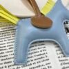 UK London 187 Factory Lambskin Rodeo Bag Charms No.80 Blue Lin / Lime