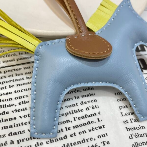 UK London 187 Factory Lambskin Rodeo Bag Charms No.80 Blue Lin / Lime