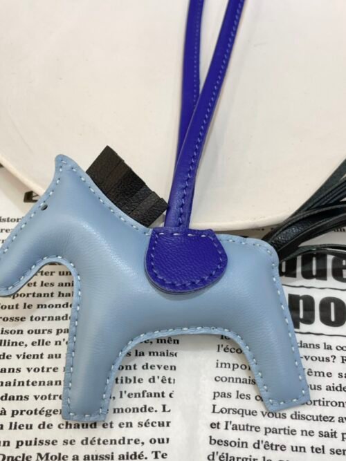 Full Handmade 187 Factory No.79 Blue Lin / Black Lambskin Rodeo Bag Charms
