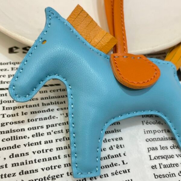 Full Handmade 187 Factory Rodeo Bag Charms Lambskin Blue Atoll / Jaune D’or No.76