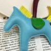 Russia Moscow 187 Factory Rodeo Bag Charms No.75 Lambskin Blue Atoll / Lime B