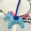Hong Kong 187 Factory Rodeo Bag Charms Lambskin Blue Atoll / Fuschia No.73