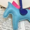 Hong Kong 187 Factory Rodeo Bag Charms Lambskin Blue Atoll / Fuschia No.73