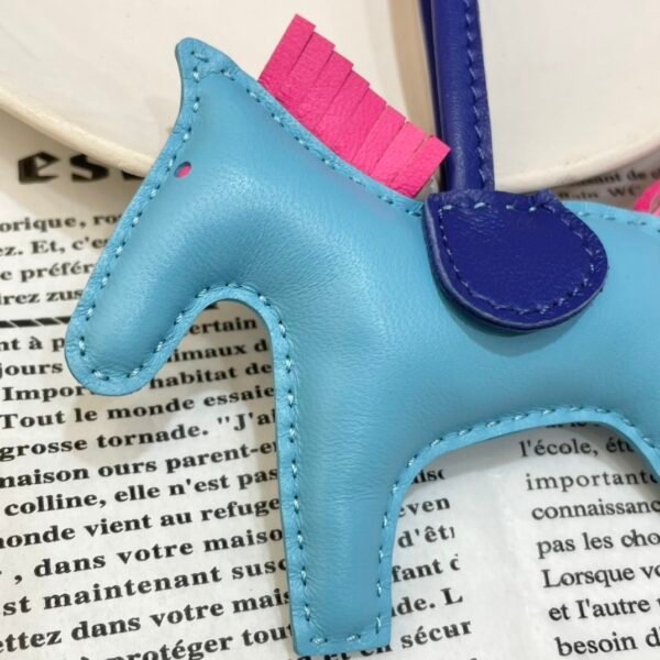 Hong Kong 187 Factory Rodeo Bag Charms Lambskin Blue Atoll / Fuschia No.73