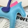 Hong Kong 187 Factory Rodeo Bag Charms Lambskin Blue Atoll / Fuschia No.73