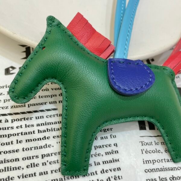 Handmade 187 Factory No.71 Vert Vertigo / Rouge Casaque Lambskin Rodeo Bag Charms
