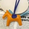 187 Factory Rodeo Bag Charms No.57 Jaune D’or / Blue Atoll Lambskin
