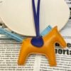 187 Factory Rodeo Bag Charms No.57 Jaune D’or / Blue Atoll Lambskin