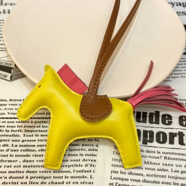UK London 187 Factory Rodeo Bag Charms Lambskin Lime / Rose Azalee No.52