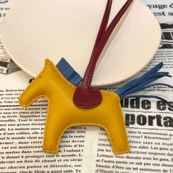 187 Factory Rodeo Bag Charms Images Lambskin Moutarde / Blue Azteque No.50