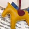 187 Factory Rodeo Bag Charms Images Lambskin Moutarde / Blue Azteque No.50