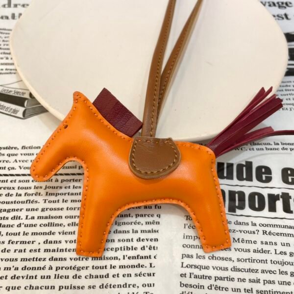 Hong Kong 187 Factory Abricot / Rouge H Lambskin No.49 Rodeo Bag Charms