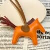 Hong Kong 187 Factory Abricot / Rouge H Lambskin No.49 Rodeo Bag Charms