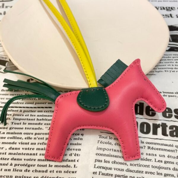 187 Factory Rodeo Bag Charms Rose Azalee / Vert Emeraude Lambskin No.48