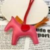 Thailand 187 Factory Rodeo Bag Charms Lambskin Rose Azalee / Orange