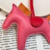 Thailand 187 Factory Rodeo Bag Charms Lambskin Rose Azalee / Orange