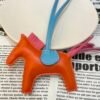 187 Factory Rodeo Bag Charms Lambskin Feu Orange / Rose Azalee No.42