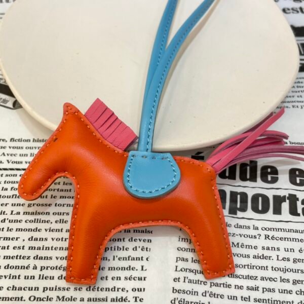 187 Factory Rodeo Bag Charms Lambskin Feu Orange / Rose Azalee No.42