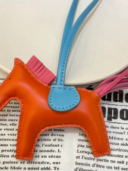 187 Factory Rodeo Bag Charms Lambskin Feu Orange / Rose Azalee No.42