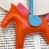 187 Factory Rodeo Bag Charms Lambskin Feu Orange / Rose Azalee No.42