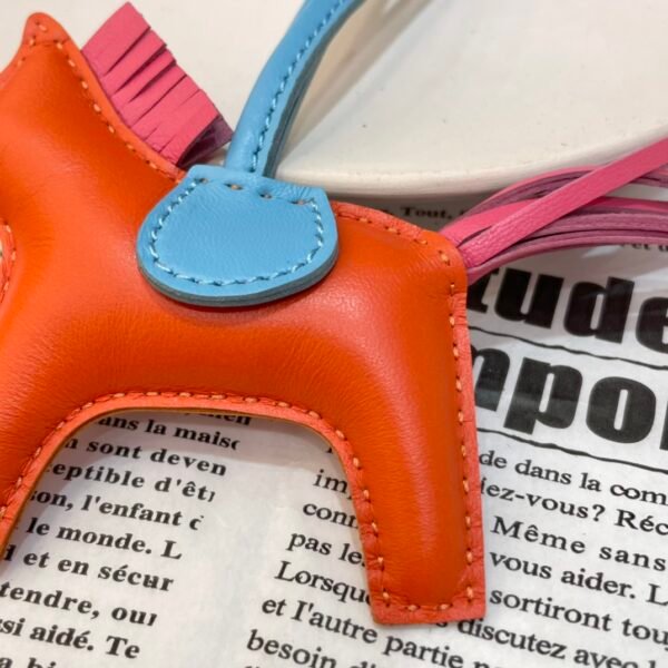 187 Factory Rodeo Bag Charms Lambskin Feu Orange / Rose Azalee No.42