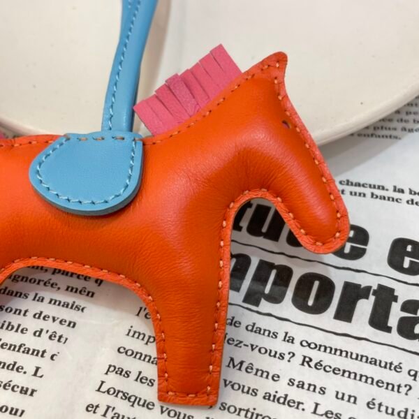 187 Factory Rodeo Bag Charms Lambskin Feu Orange / Rose Azalee No.42