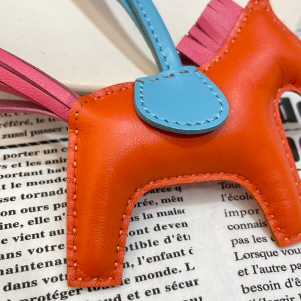 187 Factory Rodeo Bag Charms Lambskin Feu Orange / Rose Azalee No.42