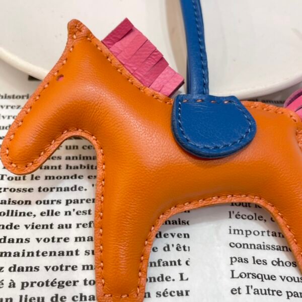 Handmade 187 Factory No.38 Orange / Rose Azalee Lambskin Rodeo Bag Charms
