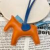 Australia Sydney 187 Factory Rodeo Bag Charms Lambskin Orange / Blue Atoll No.37