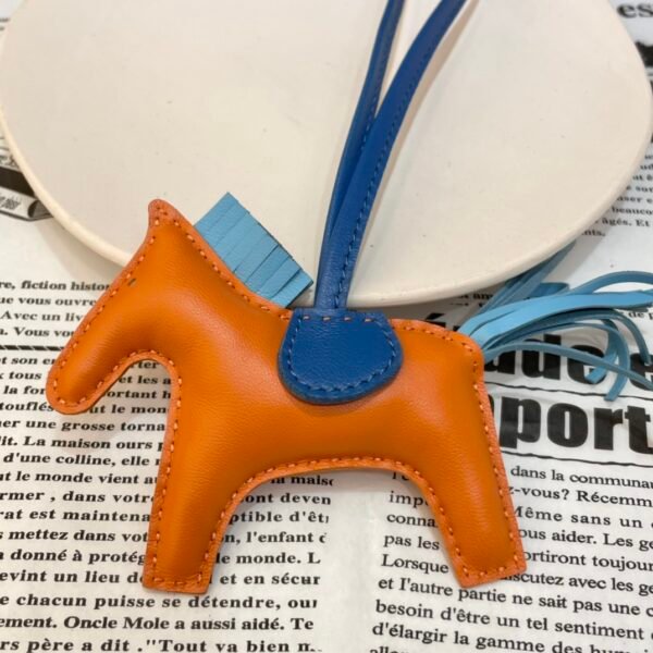 Australia Sydney 187 Factory Rodeo Bag Charms Lambskin Orange / Blue Atoll No.37