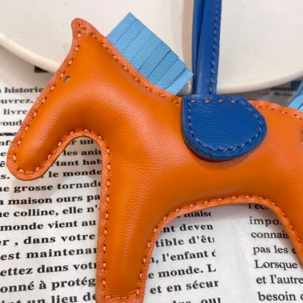 Australia Sydney 187 Factory Rodeo Bag Charms Lambskin Orange / Blue Atoll No.37